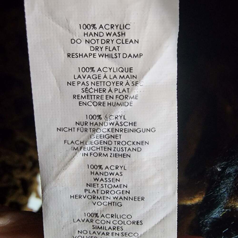 Nasty Gal Collection Bad Romance Shaggy Fringe Cardigan Black Brown Size S - Picture 8 of 9